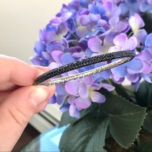 Black spinel bangle bracelet